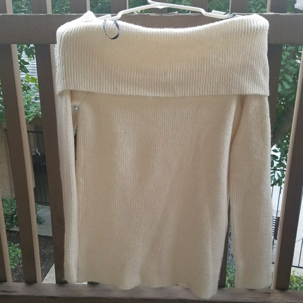 NWOT Forever 21Cream Off the Shoulder Sweater